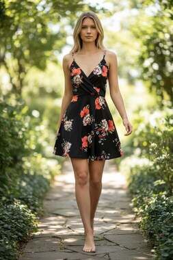 Enchanted Garden Surplice Floral Skater Dress